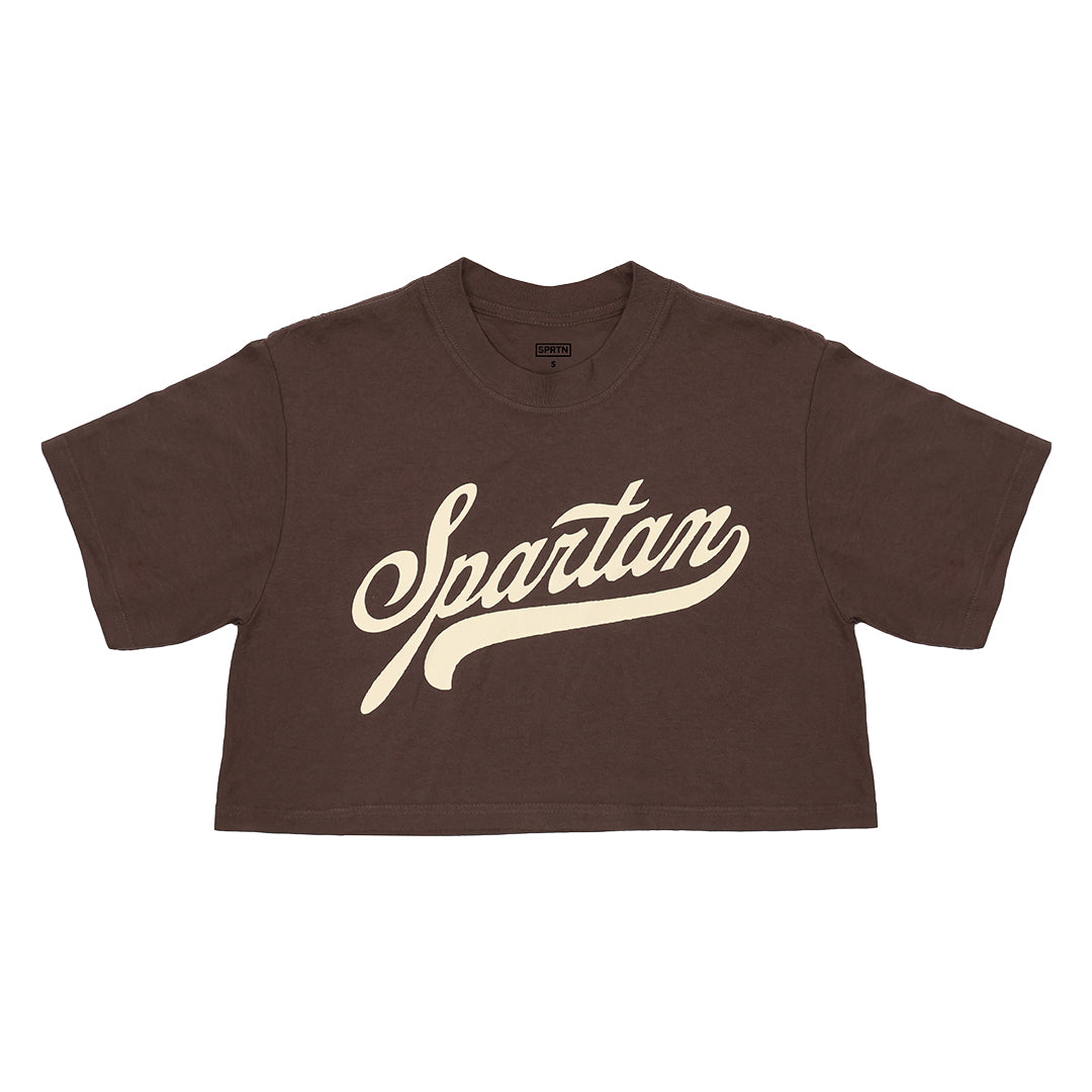 SPRTN Varsity Script Crop Faded Brown